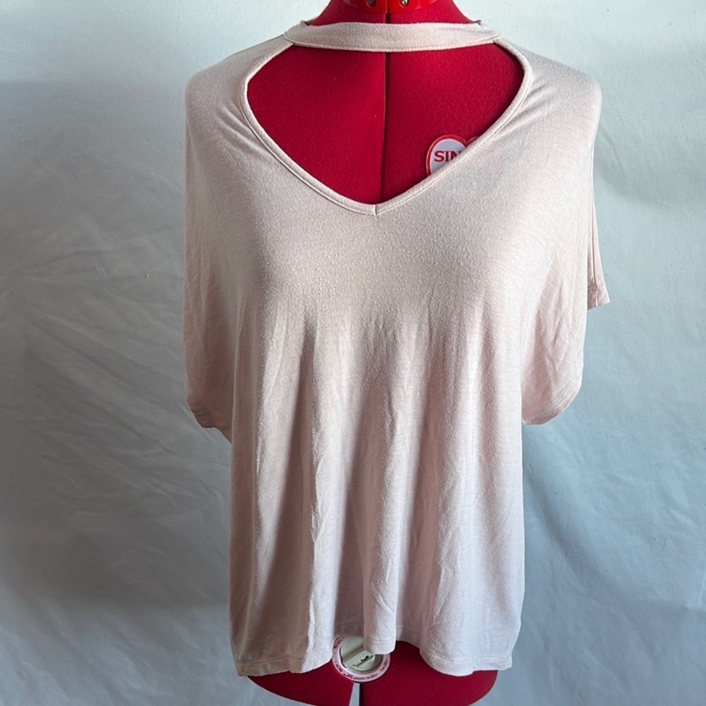 MM19 Urban Heritage Pink Relaxed Cut Out Short Sleeve Tee
